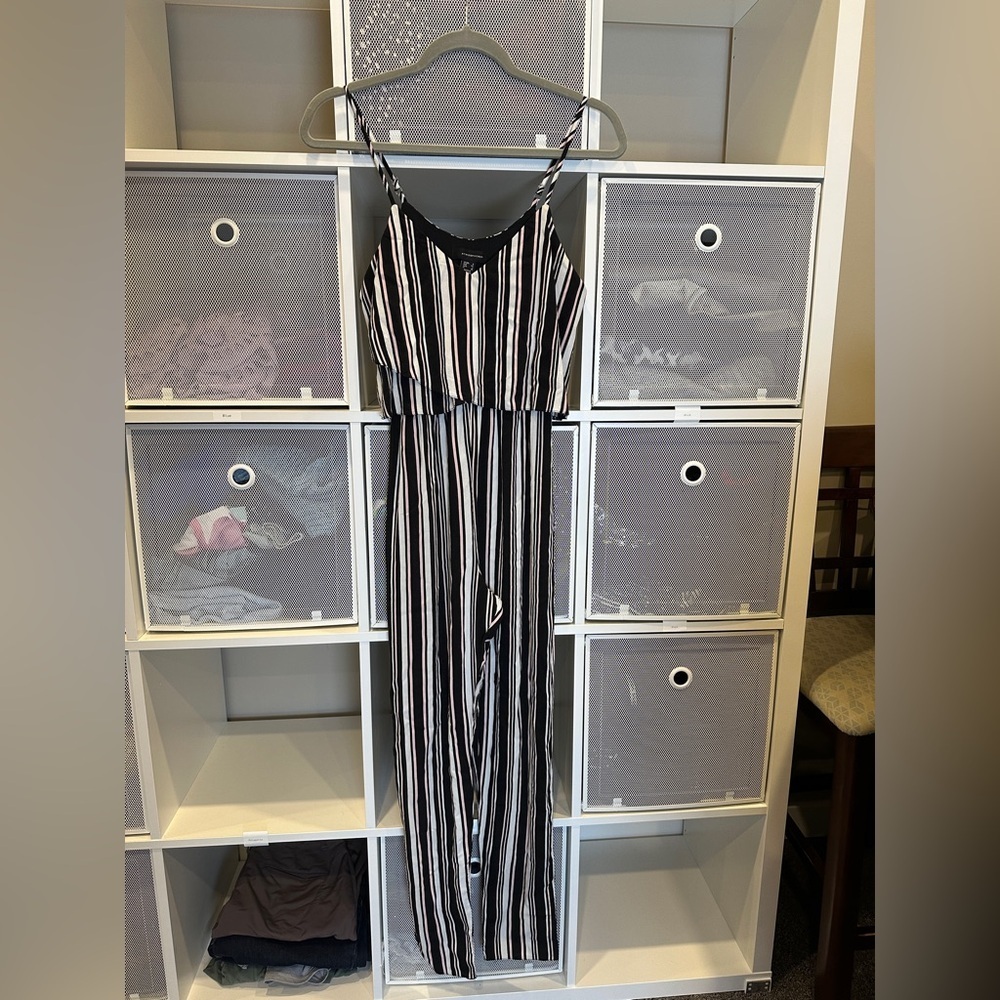 Atmosphere Monochrome Striped Jumpsuit